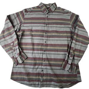 Eddie Bauer‎ Mens Button Down Shirt Size Large Tall Multi Striped Relaxed Fit
